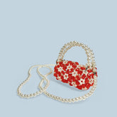 Sac à main tissé à la main pour enfants, joli paquet de rouge à lèvres en perles acryliques, mini sac à main pour fille